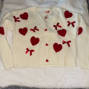 Forever and ever Valentine’s Day, heart and bow cardigan. 🎀♥️🎀♥️🎀